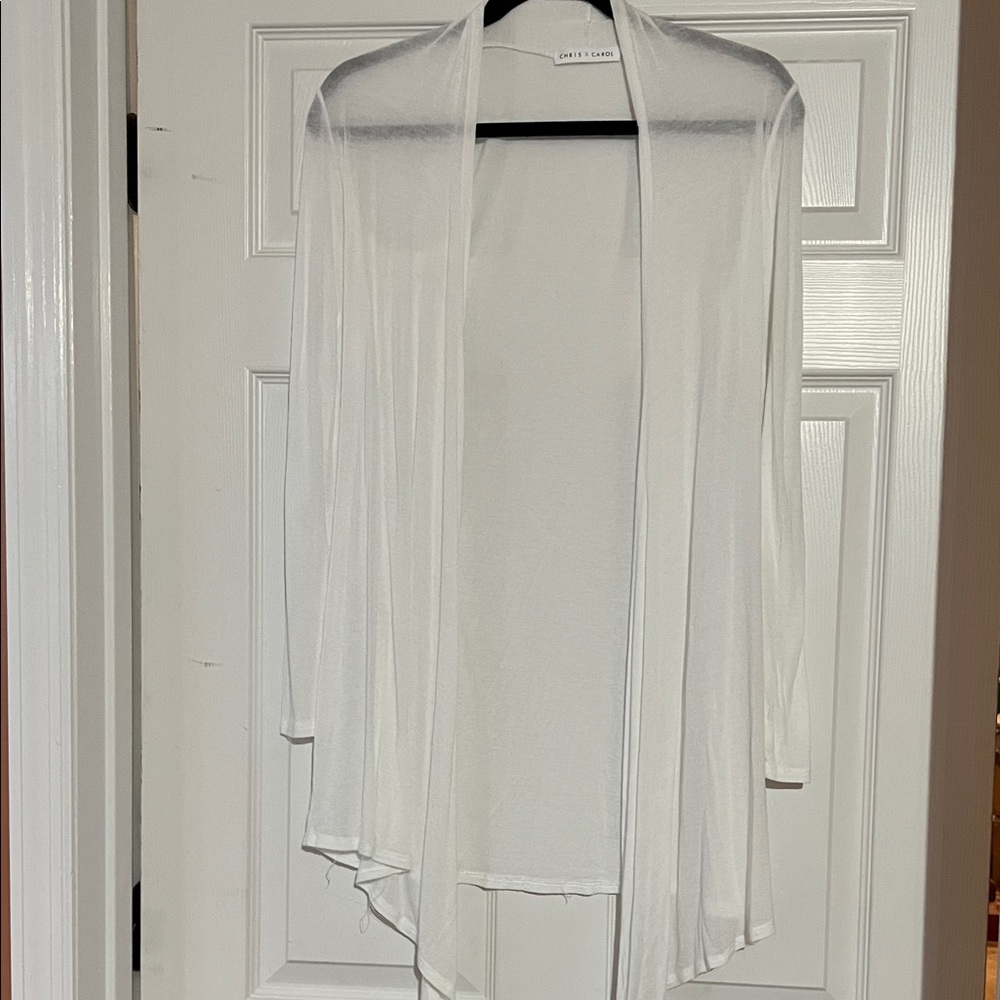 Chris & Carol White Open Front Cardigan